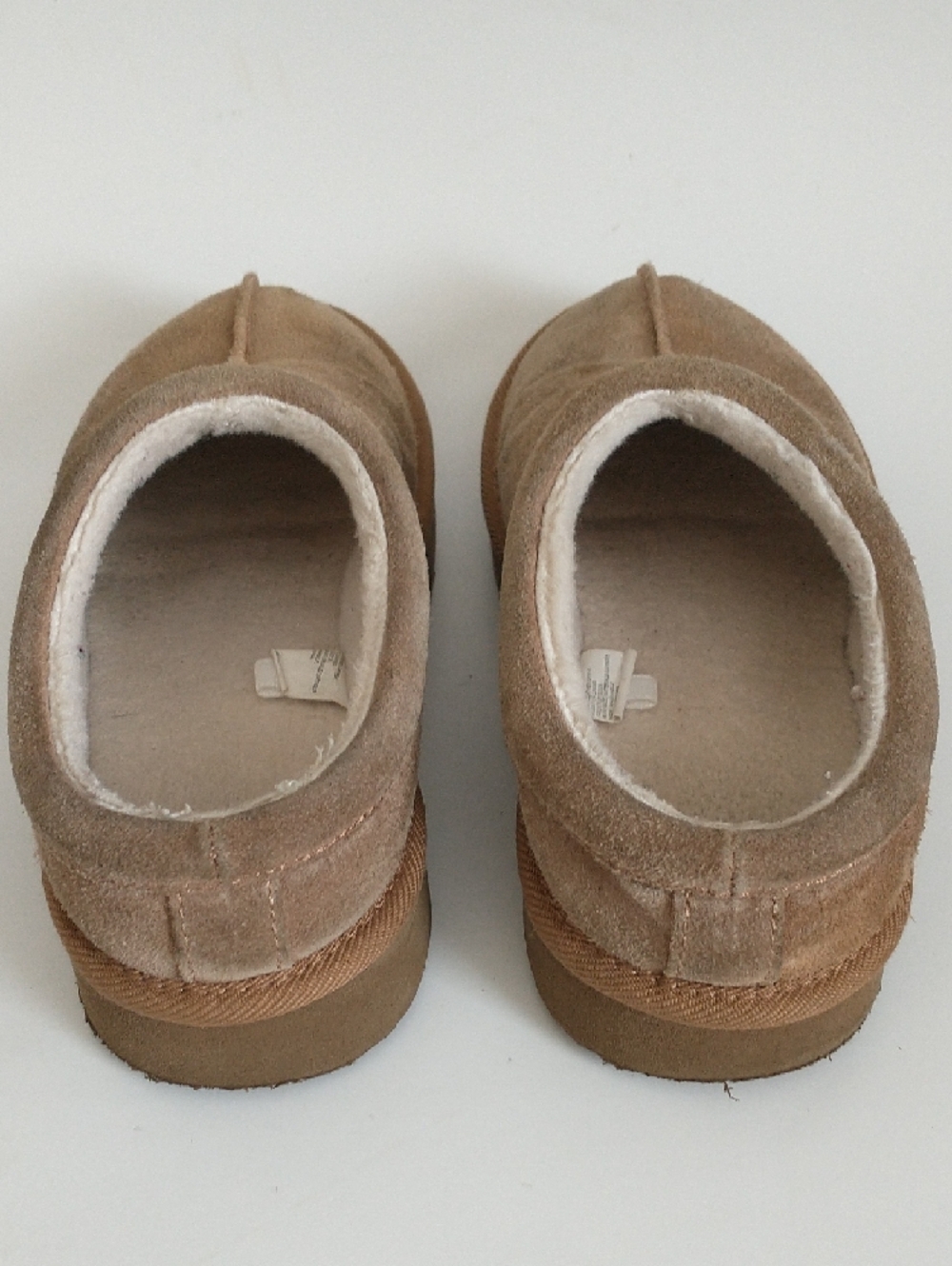 Women’s Cozy Suede Mule Slippers Size 7 Light Brown Plush Lined UGG Style - Picture 7 of 9